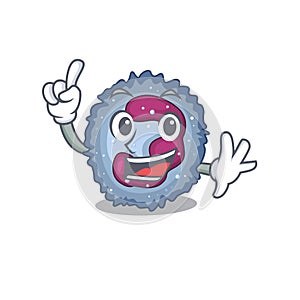 One Finger neutrophil cell in mascot cartoon character style