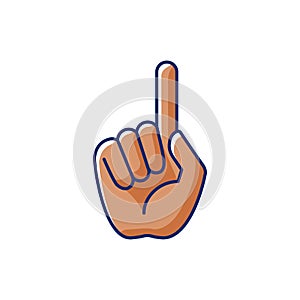 One finger pointing RGB color icon