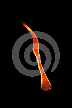 one fireball isolated on black