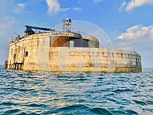 One of the forts in the middle of the Solent.