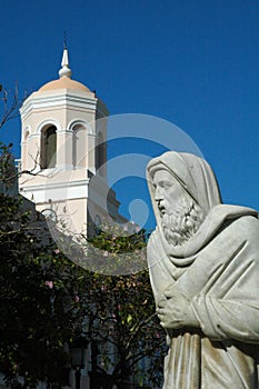 Winter statue in Plaza De Armas Old San Juan Puerto Rico