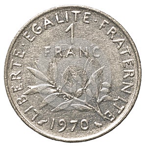 one french franc coin photo