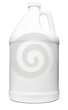 White plastic gallon jug for product mockup cutout white background photo