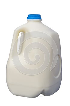 Airtight One Gallon Milk Jug with a Blue Cap On photo
