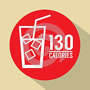 One Glass Of Cola 130 Calories Symbol