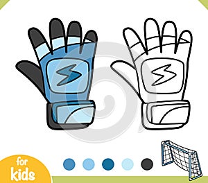 One Goalkeeper Glove, Coloring book for kids, sport equipment