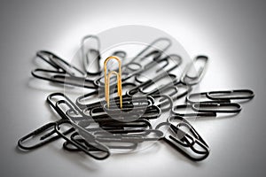 One gold and some black clips