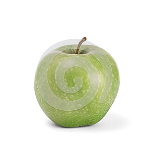 One green apple isolated on a white background clipping path.