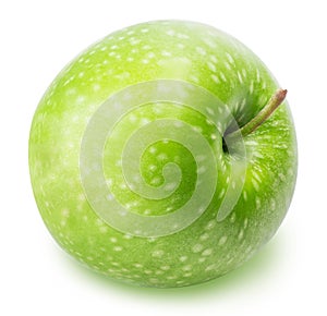 One green apple isolated on a white background