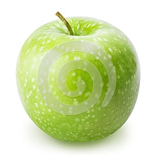 One green apple isolated on a white background