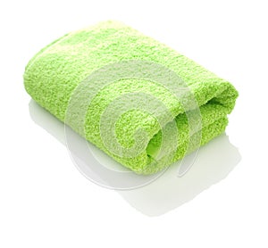 One green towel