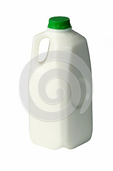 A one half 1/2 gallon jug of butter milk with a green cap.