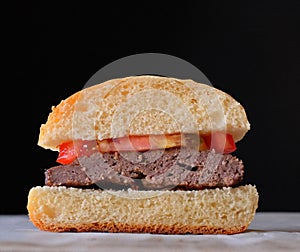 One Half of a Beef Burger (Front View)