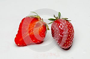 One and half strawberries