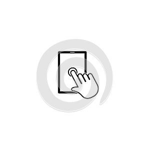 One hand click vector icon illustration