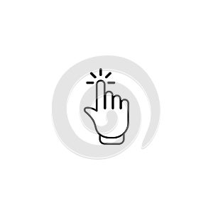 One hand click vector icon illustration