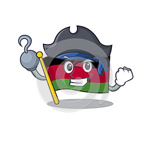One hand Pirate flag malawi mascot cartoon style