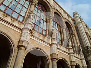 One of historical buildings in Budapest with interesting details