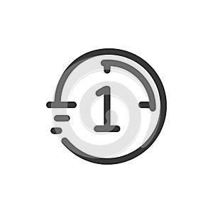 One Minute Countdown Timer Icon Design