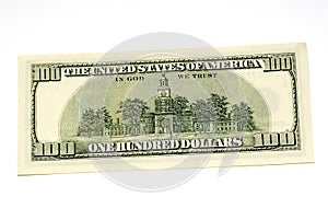 One hundred dollar bill back photo