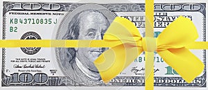 One hundred dollar bill bow banknote