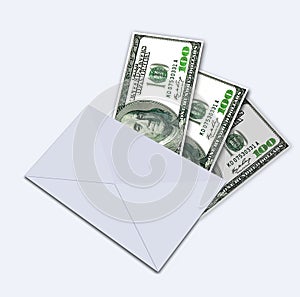 One hundred dollars under envelope