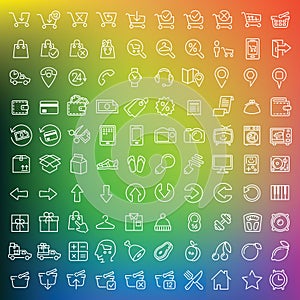 One hundred icons set