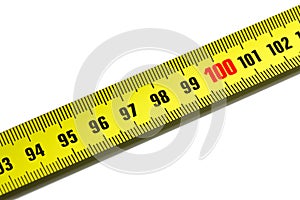 One hundred on measuring tape
