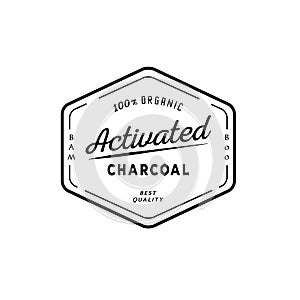 One hundred organic activated charcoal guarantee logo