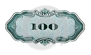 One hundred shares decorative element