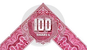 One hundred shares decorative element