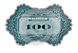 One hundred shares decorative element