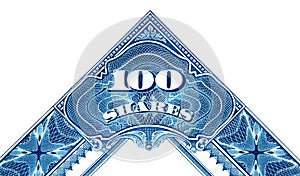 One hundred shares decorative element