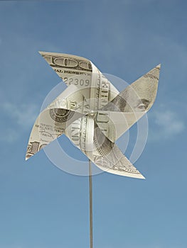 One hundred usd hand-made windmill toy photo