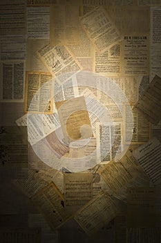 One hundred year old letters and writings on antique sepia paper handmade by photographer backgrounds and textures