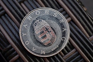 One Hungarian Forint HUF as a symbol of currency in Hungary