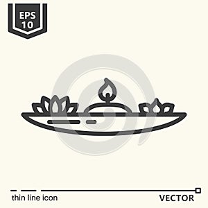 One icon - candlestick for meditation