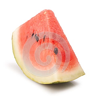 One isolated water melon slice