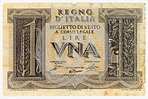 ONE ITALIAN LIRE