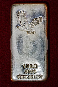 One Kilo Silver Bullion Bar - Eagle stamp