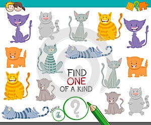 One of a kind game with cartoon cats and kittens