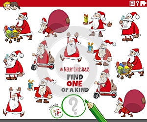 One of a kind game with cartoon Christmas characters