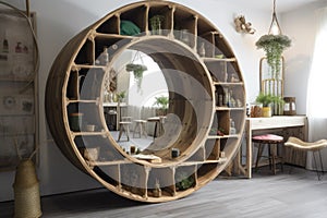 one-of-a-kind storage solution, with unique and creative uses of materials