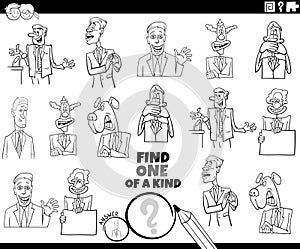 one of a kind task with businessmen or politicians coloring page
