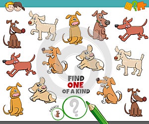 One of a kind task for children with dogs