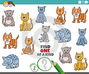 One of a kind task for kids with cats