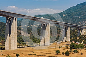 One of the largest bridges of Egnatia motorway, close to Ioannina town, Epirus.