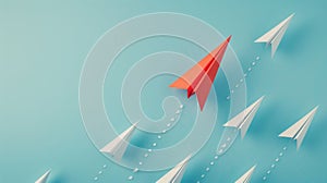 The One Leading Paper Plane.AI generated image