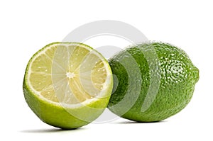 One lime with half of a juicy lime