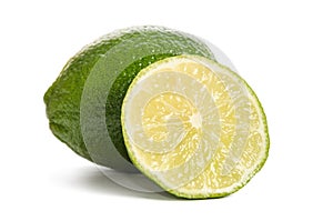One lime with half of a juicy lime